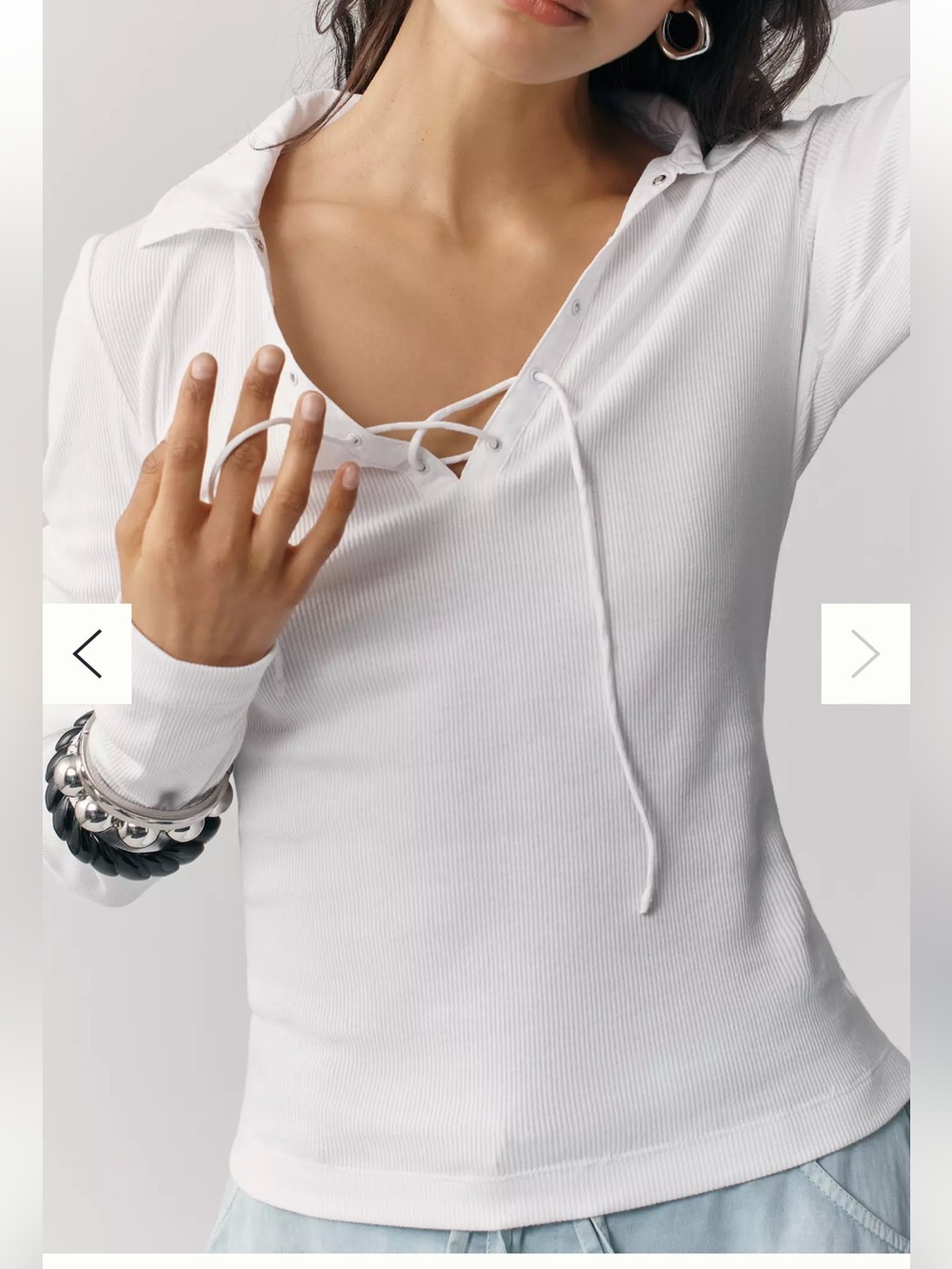 BNWT Anthropologie Maeve Tie-Front Long-Sleeve Top - Picture 2 of 7